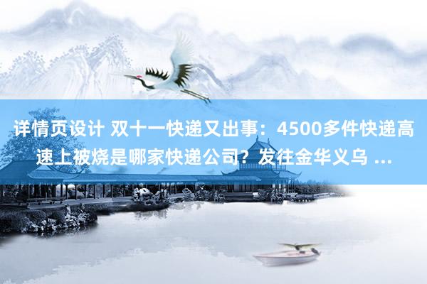 详情页设计 双十一快递又出事：4500多件快递高速上被烧是哪家快递公司？发往金华义乌 ...