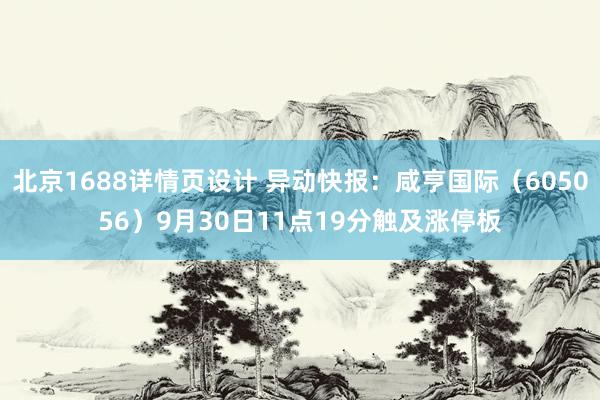 北京1688详情页设计 异动快报：咸亨国际（605056）9月30日11点19分触及涨停板